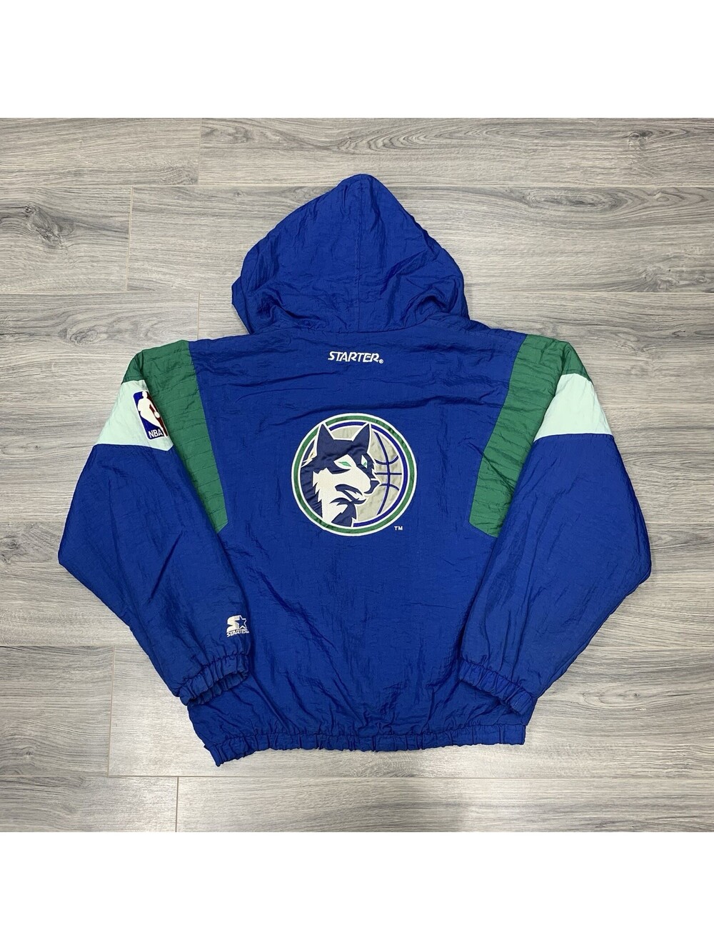 Vintage 1990S Starter Minnesota Timberwolves Jacket Large Quarter Zip Rare Men’s
